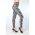 Women's Black Printed Legging